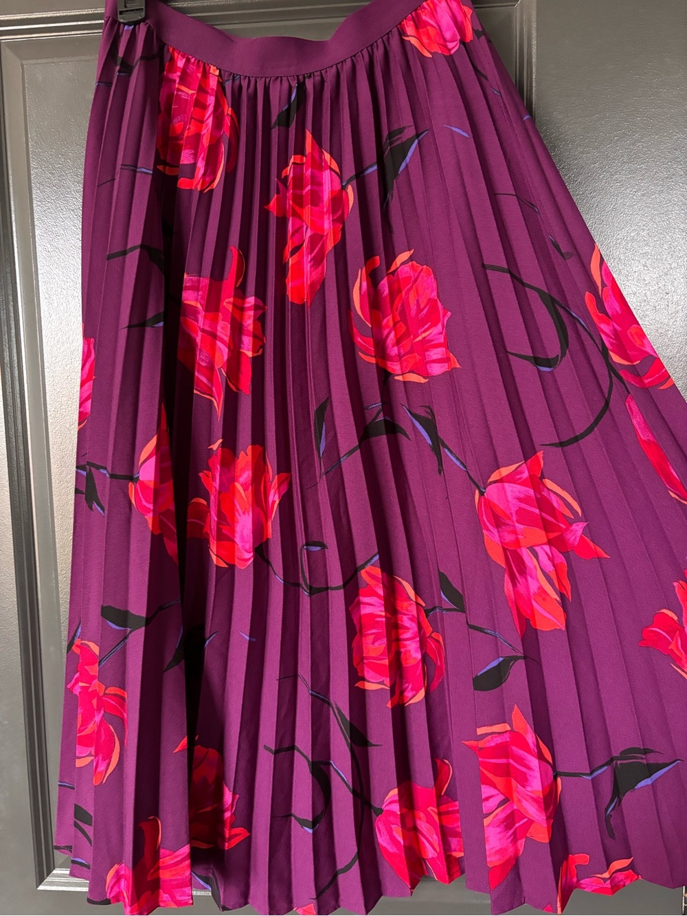 a new day Purple Floral Skirt with Colorful Accents